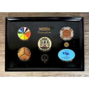 Couroc Designer Guide Salesman Sample Tray Inlay Vintage Black Resin Monterey CA